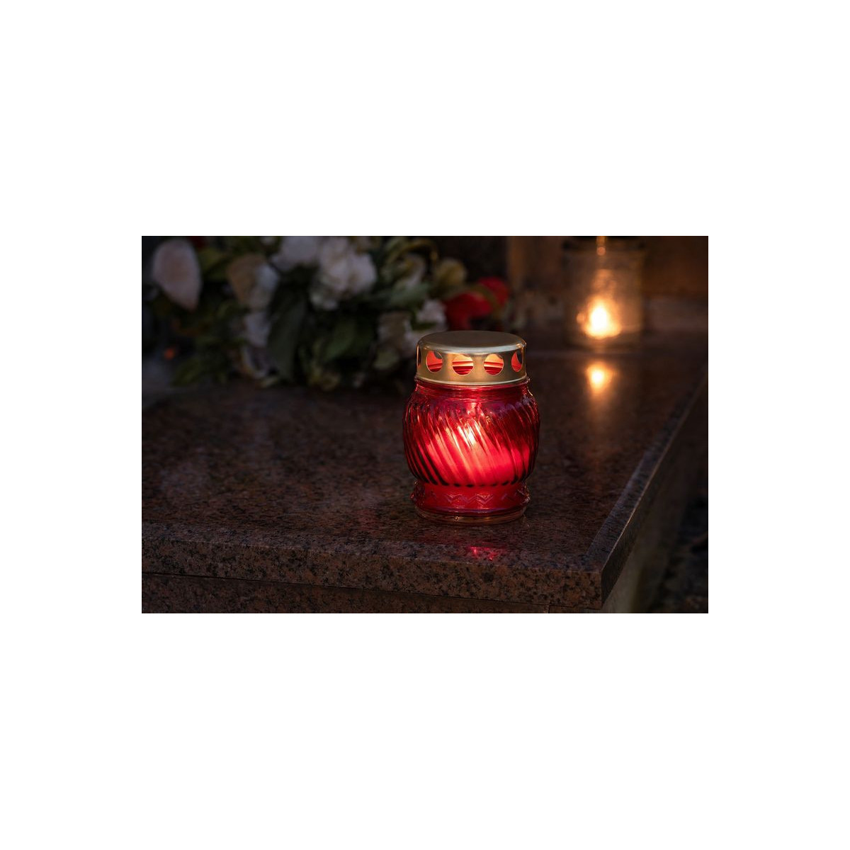 Kahanec Grave červené sklo 10 cm, 6-8 h - balenie 20 ks