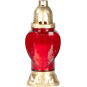 Candelă Heart sticlă roșie 25,5 cm, 28 h - pachet 12 buc