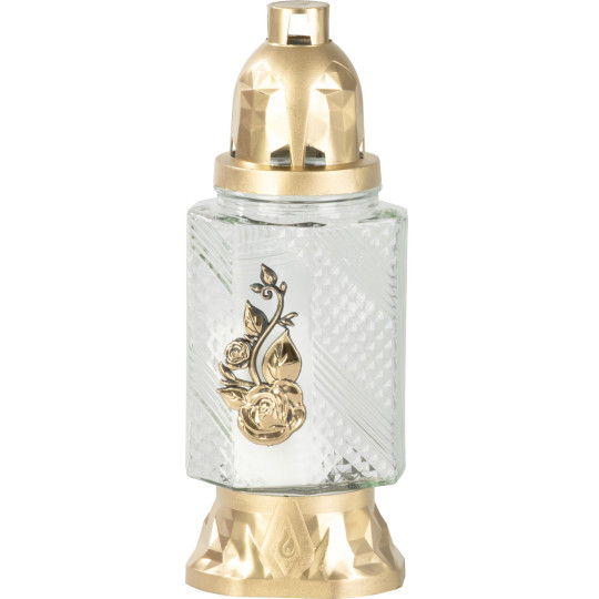 Candelă Grave sticlă decor 25,5 cm, 28 h - pachet de 12 bucăți