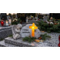 Decorațiune solară pentru mormânt MagicHome Înger cu cruce 20,5 × 11 × 11 cm, poliresină