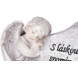 Solárna dekorácia na hrob MagicHome Anjel s krížom 20,5 × 11 × 11 cm, polyresin