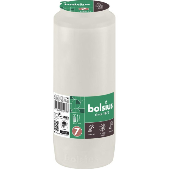 Olejová náplň do kahanca Bolsius 140 h, 471 g, 67 × 178 mm, biela - balenie 15 ks