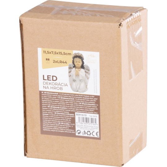 LED dekorácia na hrob MagicHome Modliaci anjel 15,5 cm - balenie 16 ks