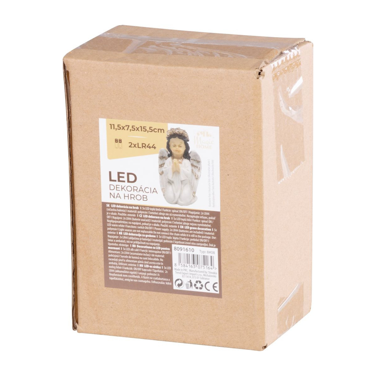 LED dekorácia na hrob MagicHome Modliaci anjel 15,5 cm - balenie 16 ks