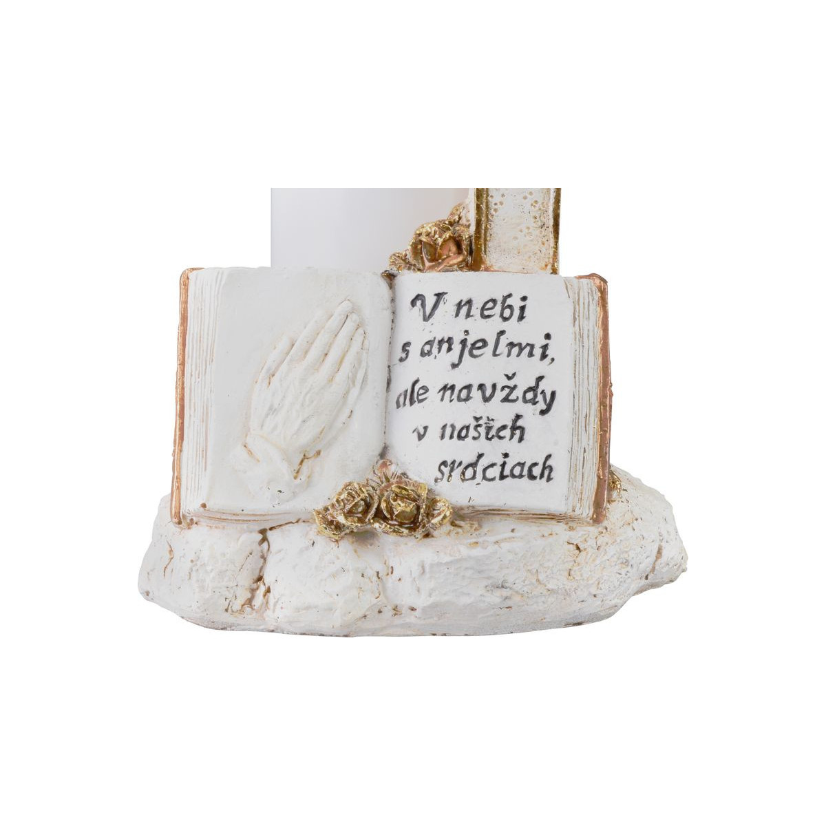 LED decorațiune pentru mormânt MagicHome Cruce cu lumânare 18 cm