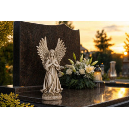 Decorațiune pentru mormânt MagicHome Înger care se roagă 36 cm, poliresină