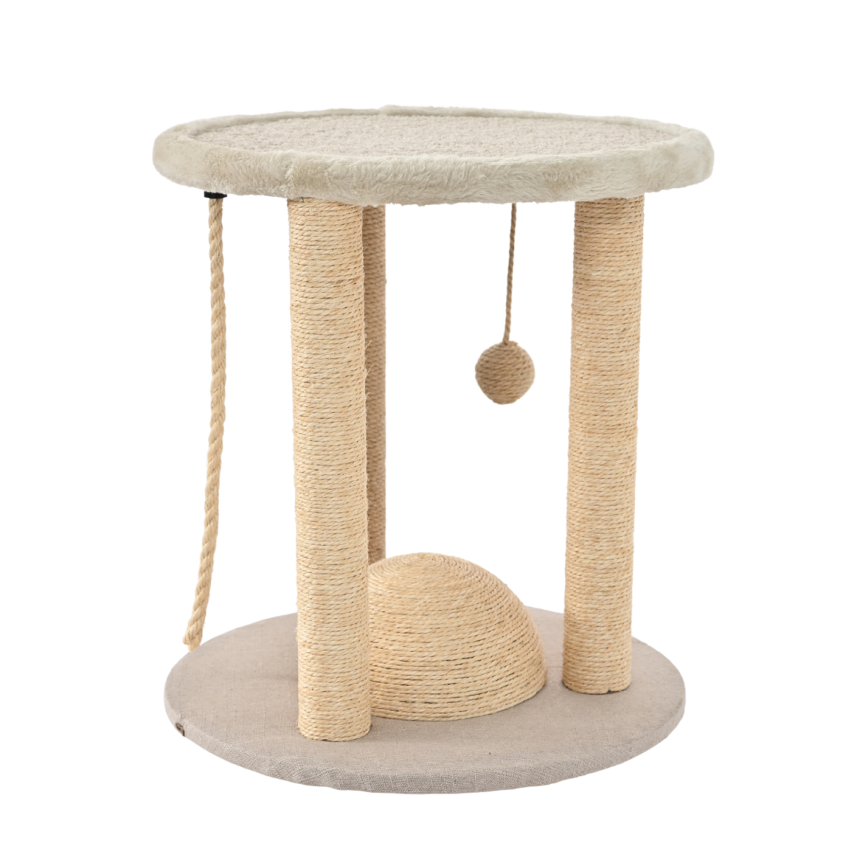 Stâlp de zgâriat pentru pisică 40 × 40 × 44 cm, bej
