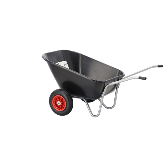 Roabă de grădină cu două roți, 280 l, neagră