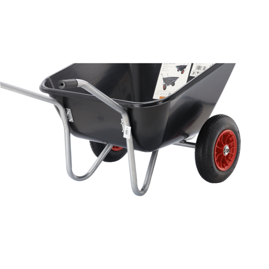 Roabă de grădină cu două roți, 280 l, neagră