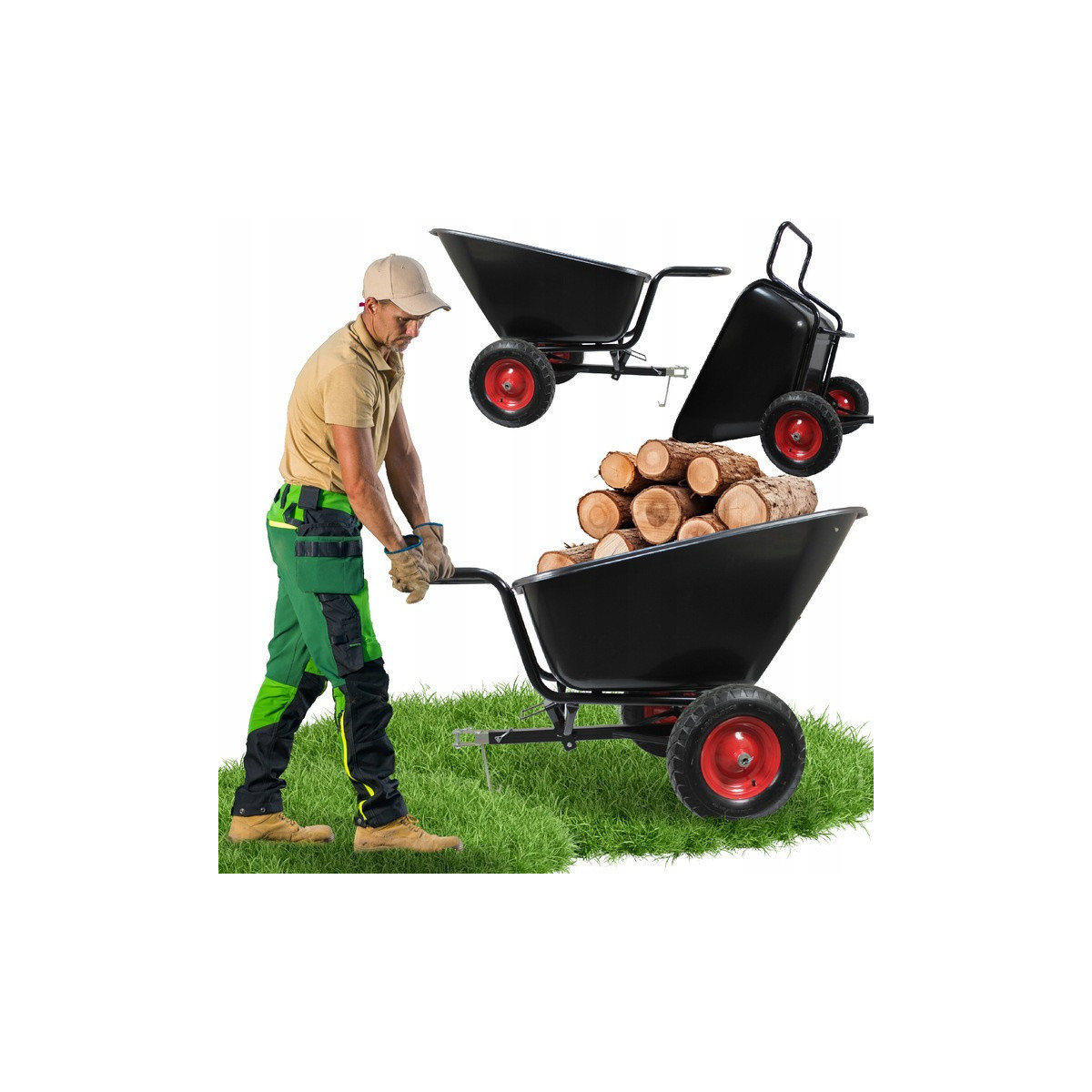 Cărucior de grădină / roabă 280 l, capacitate de încărcare 400 kg