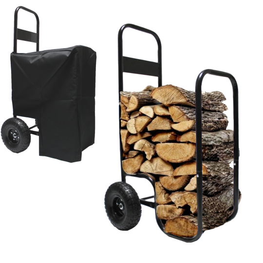 Cărucior pentru lemne de șemineu 60 kg, 57 × 52 × 107 cm