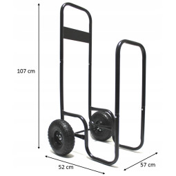 Cărucior pentru lemne de șemineu 60 kg, 57 × 52 × 107 cm