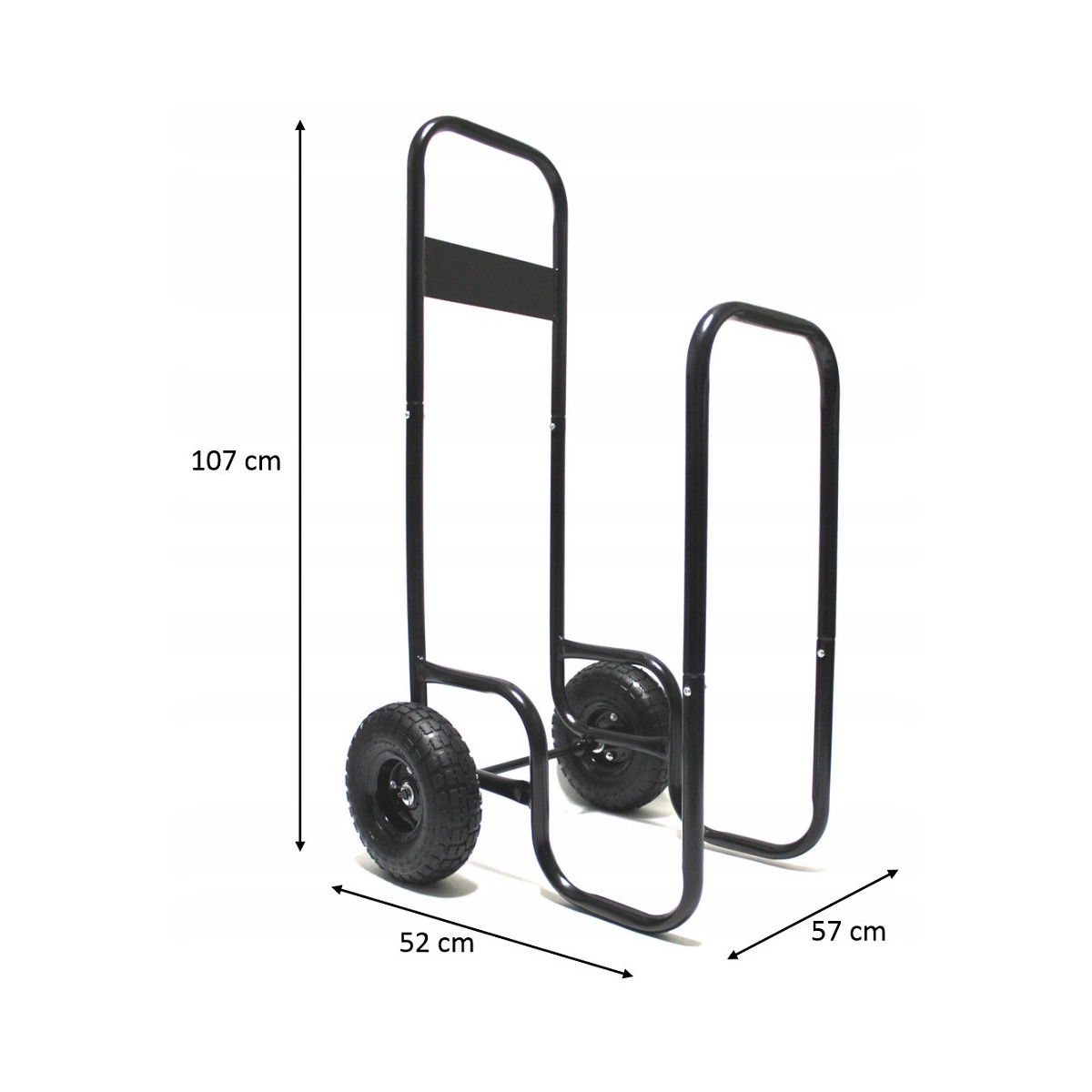 Cărucior pentru lemne de șemineu 60 kg, 57 × 52 × 107 cm