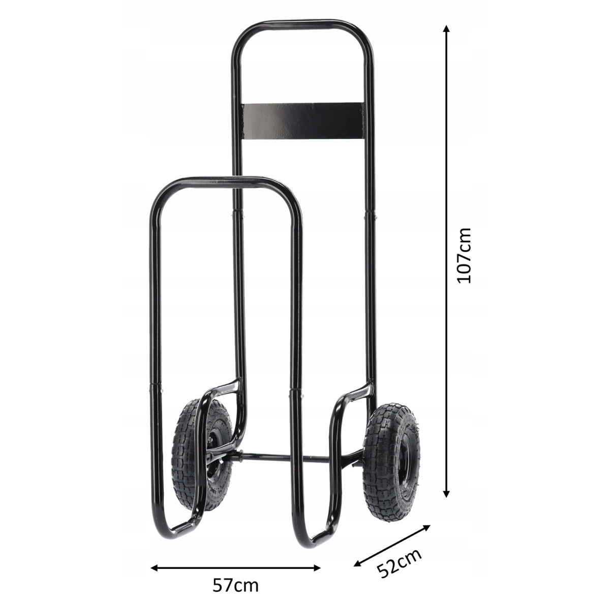 Cărucior pentru lemne de șemineu 60 kg, 57 × 52 × 107 cm