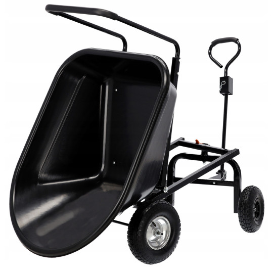 Căruț de grădină 160 l, capacitate de încărcare 300 kg, negru