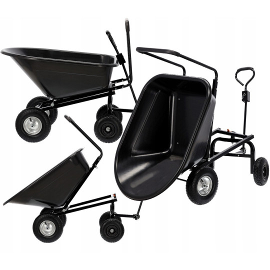 Căruț de grădină 160 l, capacitate de încărcare 300 kg, negru
