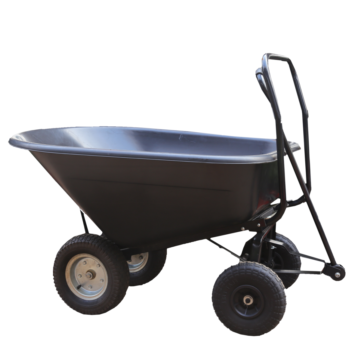 Căruț de grădină 160 l, capacitate de încărcare 300 kg, negru