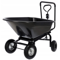 Căruț de grădină 160 l, capacitate de încărcare 300 kg, negru