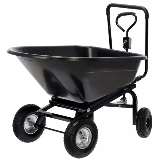 Căruț de grădină 160 l, capacitate de încărcare 300 kg, negru