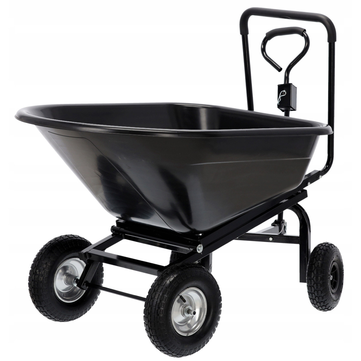 Căruț de grădină 160 l, capacitate de încărcare 300 kg, negru