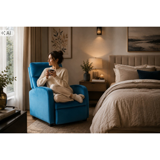Fotoliu relaxant rabatabil turcoaz