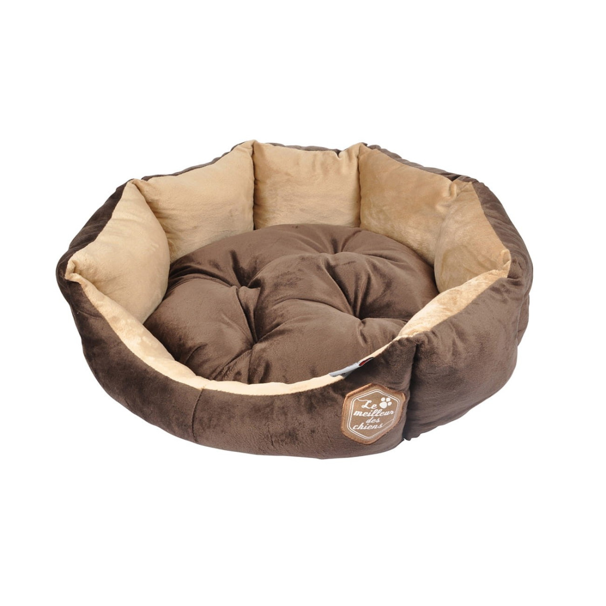 Patură rotundă confortabilă de culoare brună de 50 cm