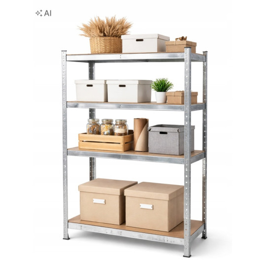 Raft metalic cu 4 polițe 150 × 70 × 30 cm - capacitate 150 kg pe poliță