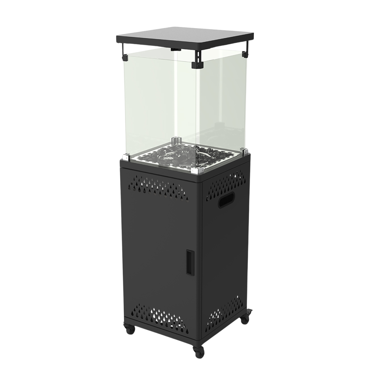 Încălzitor de terasă pe gaz 13 kW, 136 cm, negru