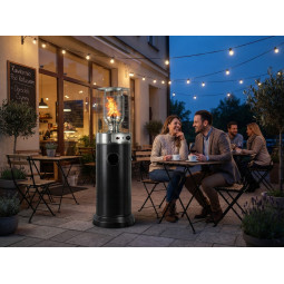 Încălzitor de terasă pe gaz 13 kW, 136 cm, negru