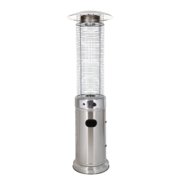 Încălzitor de terasă pe gaz 13 kW, 180 cm, din inox