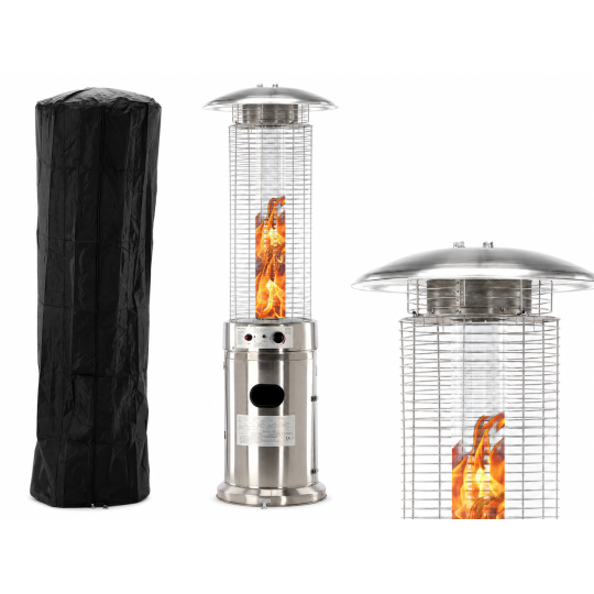 Încălzitor de terasă pe gaz 13 kW, 180 cm, din inox