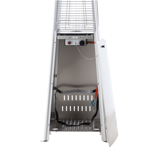 Încălzitor de terasă pe gaz 13 kW, 227 cm, din inox