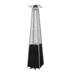 Încălzitor de terasă pe gaz 13 kW, 227 cm, negru