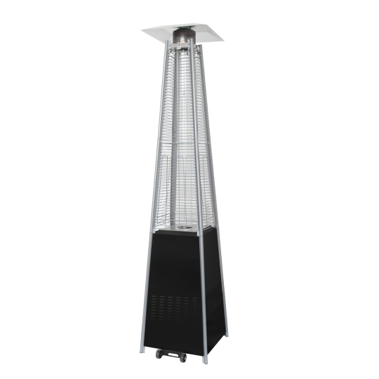 Încălzitor de terasă pe gaz 13 kW, 227 cm, negru