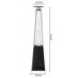 Încălzitor de terasă pe gaz 13 kW, 227 cm, negru