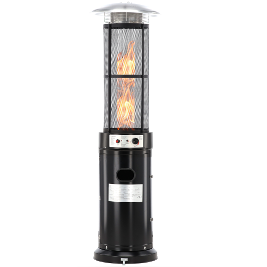 Încălzitor de terasă pe gaz 13 kW, 180 cm, negru