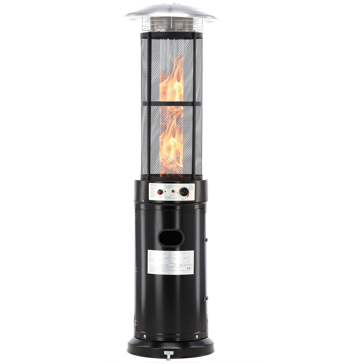 Încălzitor de terasă pe gaz 13 kW, 180 cm, negru