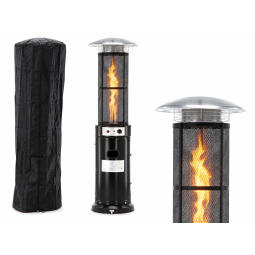 Încălzitor de terasă pe gaz 13 kW, 180 cm, negru