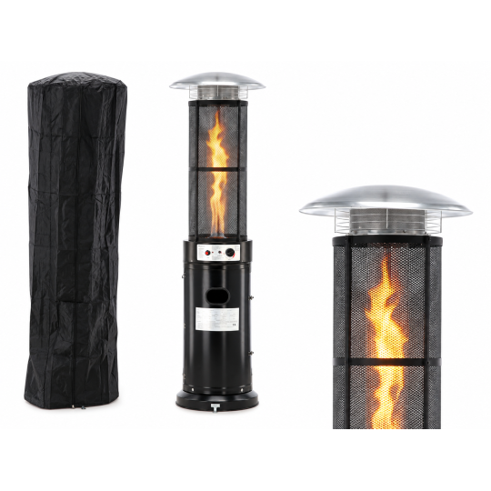 Încălzitor de terasă pe gaz 13 kW, 180 cm, negru