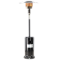 Încălzitor de terasă pe gaz 13 kW, 221 cm, negru