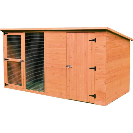 Volieră pentru câine cu acoperiș 228 × 119 × 119 cm