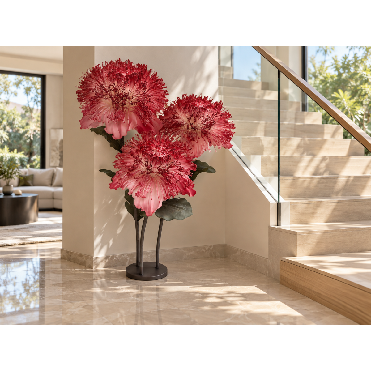 Decorațiune florală LED Lumina Bloom 1,5 m - 3 flori