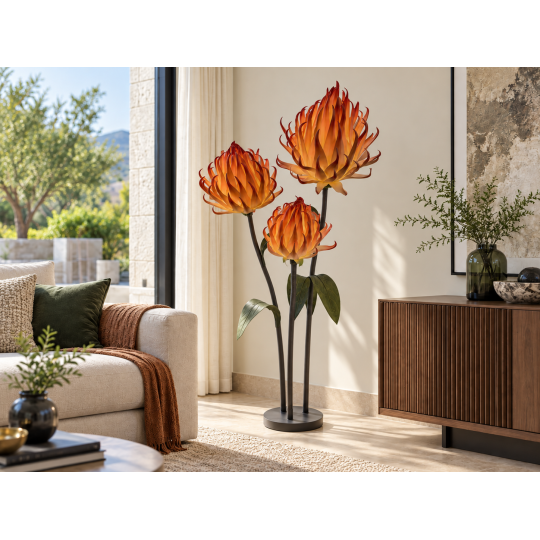 Decorațiune florală LED Artișoc 1,5 m - 3 flori