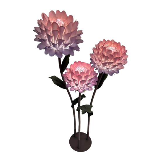 Decorațiune florală LED Dalia 1,5 m - 3 flori