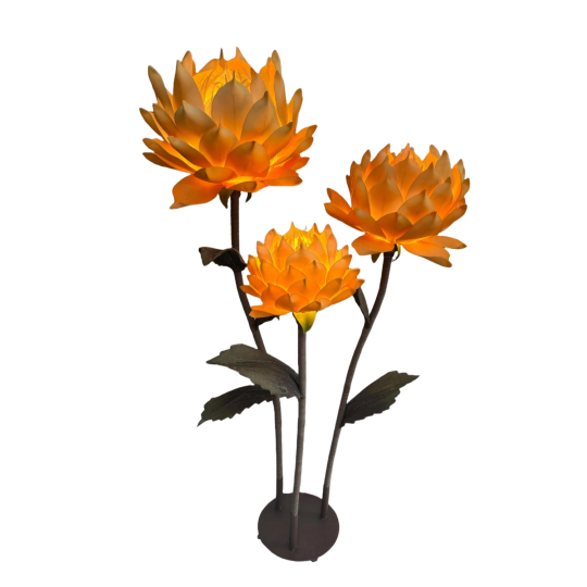 LED decorație florală Magnolie 1,5 m - 3 flori