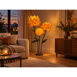 LED decorație florală Magnolie 1,5 m - 3 flori