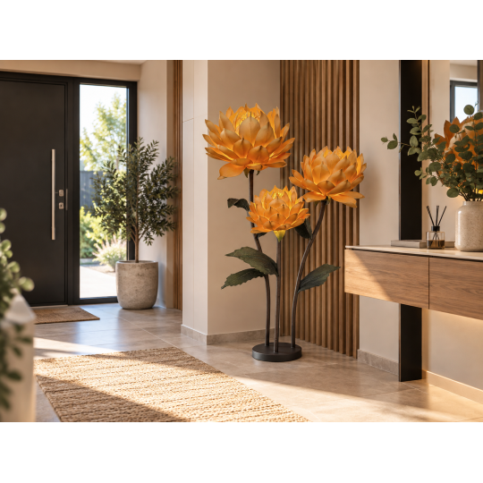 LED decorație florală Magnolie 1,5 m - 3 flori