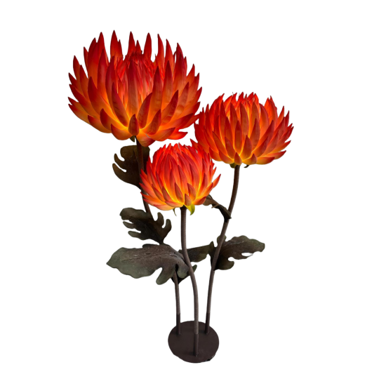 Decorațiune LED florală Floarea de foc 1,5 m - 3 flori