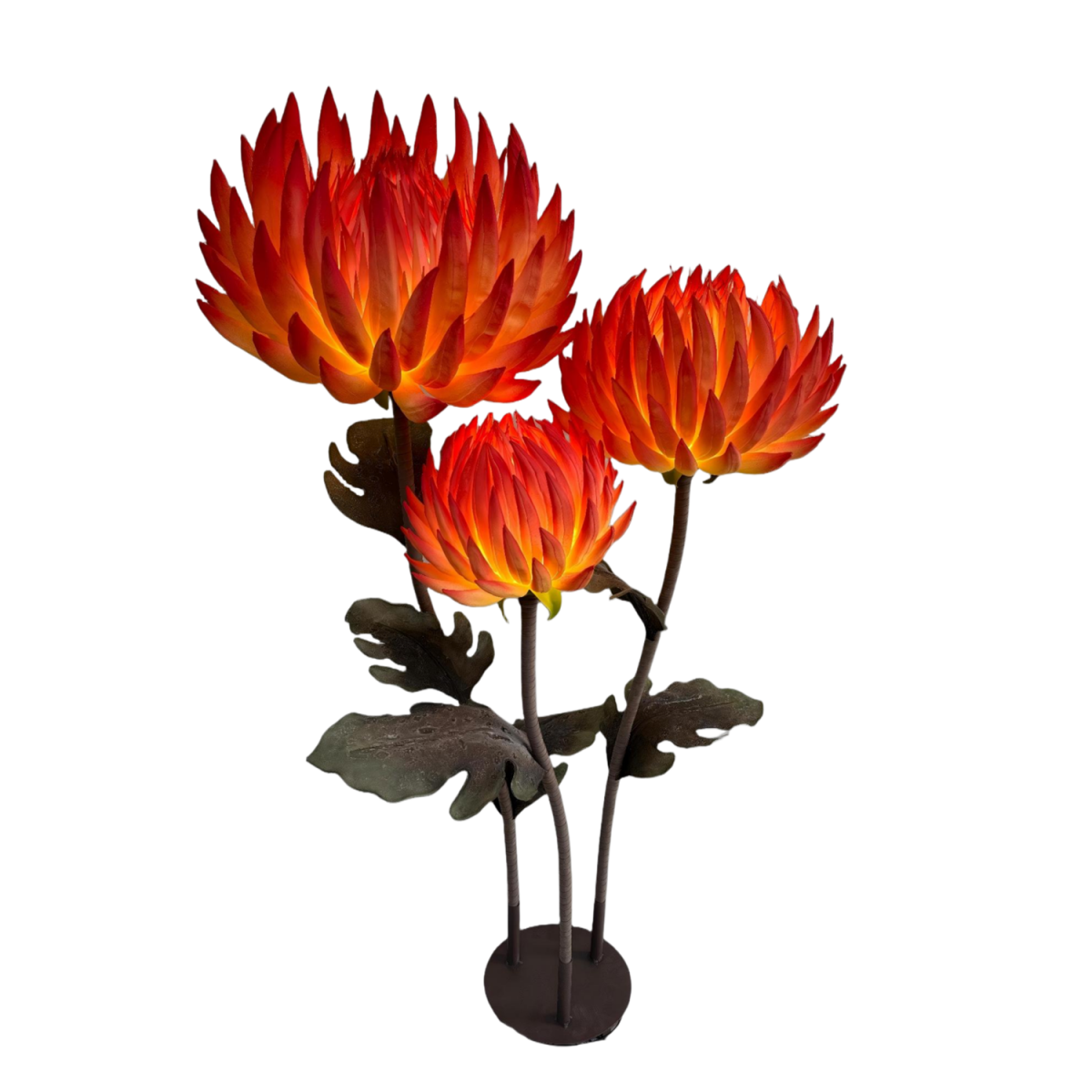Decorațiune LED florală Floarea de foc 1,5 m - 3 flori