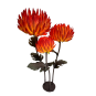 Decorațiune LED florală Floarea de foc 1,5 m - 3 flori